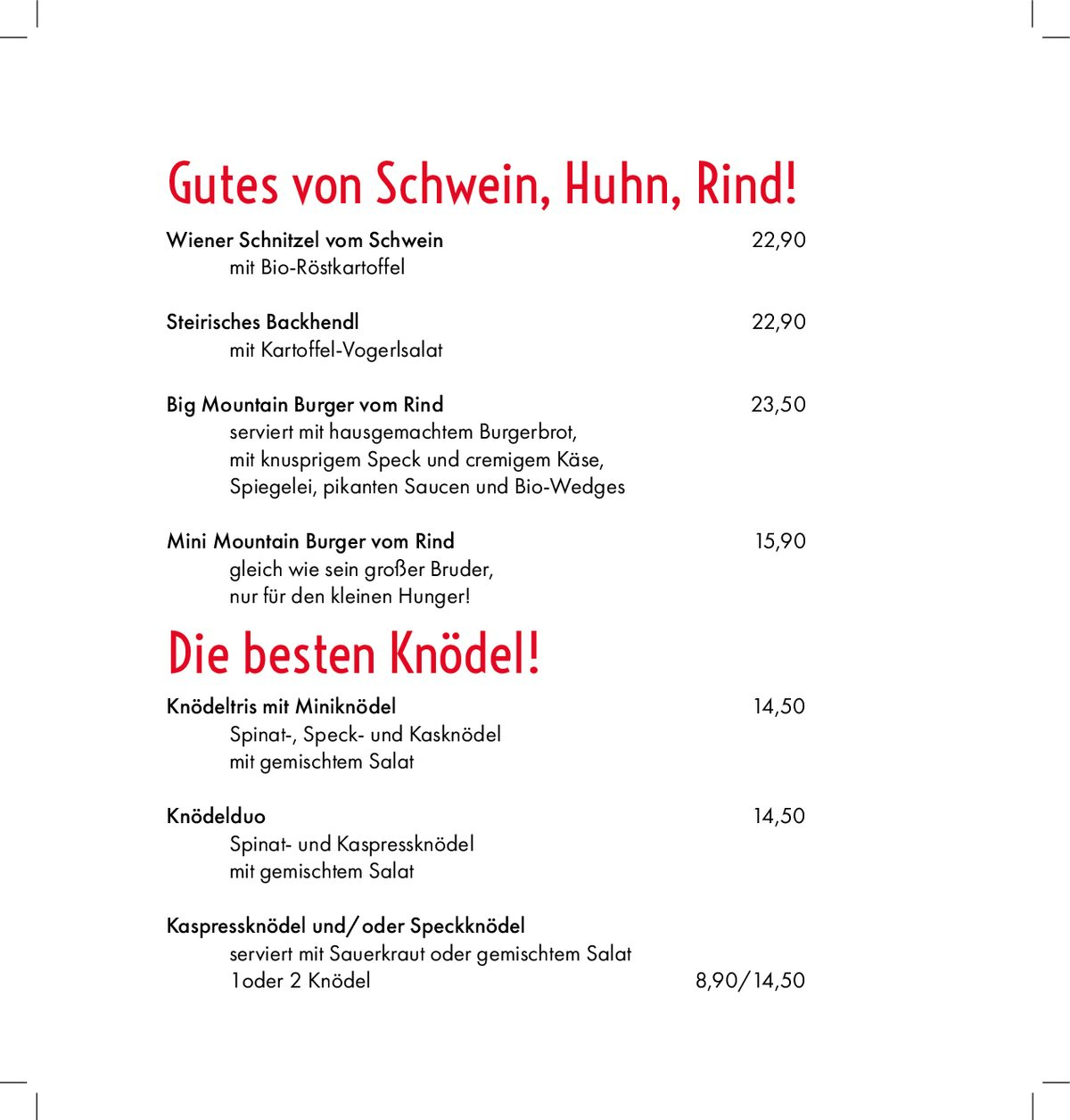 Seite 6 der Speisekarte