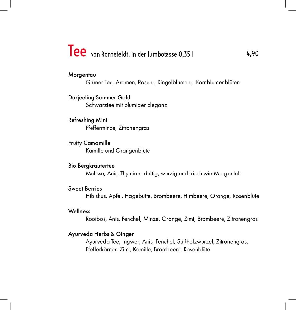 Seite 11 der Speisekarte
